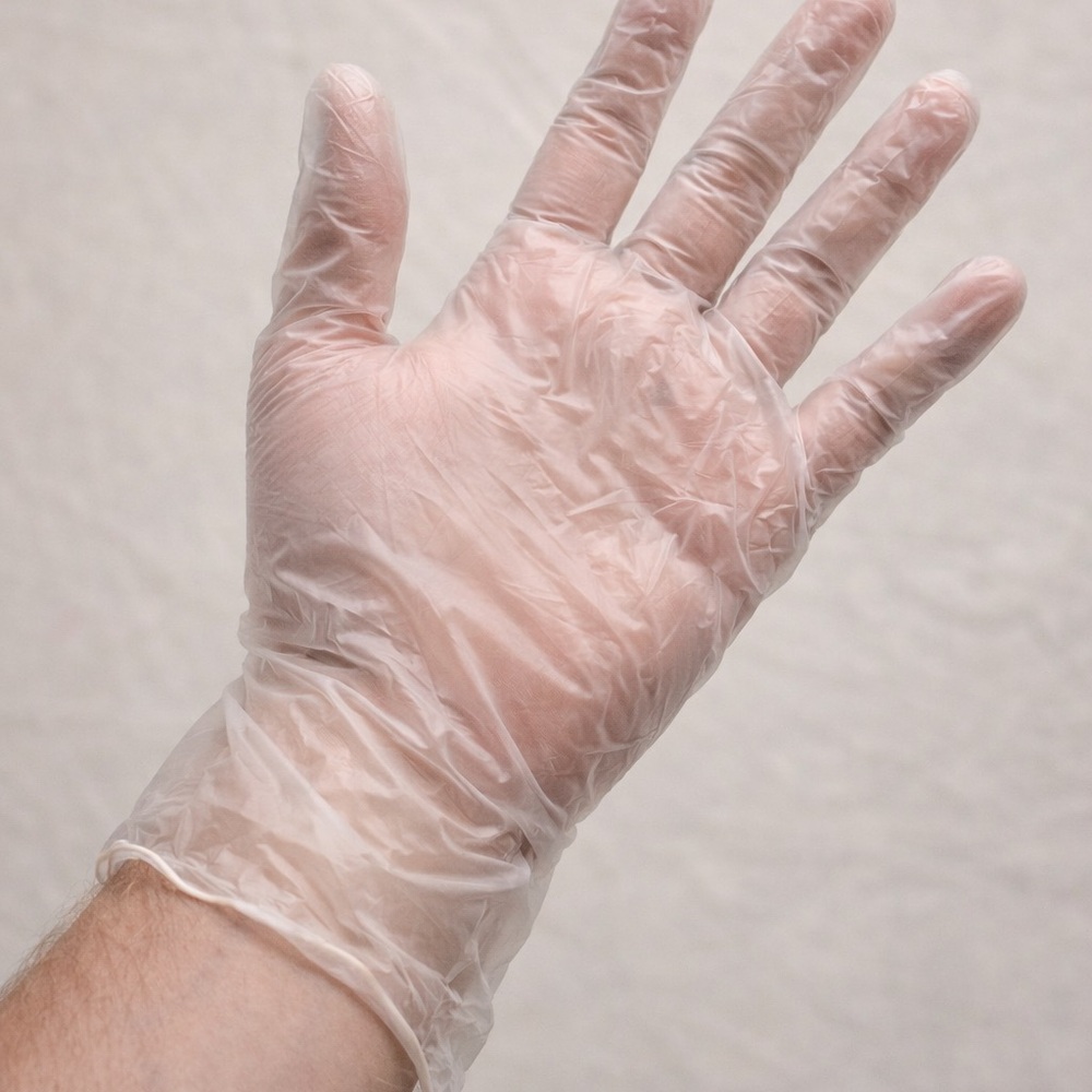 500 Medium Disposable Powder‎ Fret Vinyl Gloves. Lot Of 5 Boxes. 5 Boxes Of 100